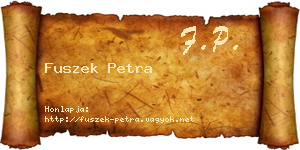 Fuszek Petra névjegykártya